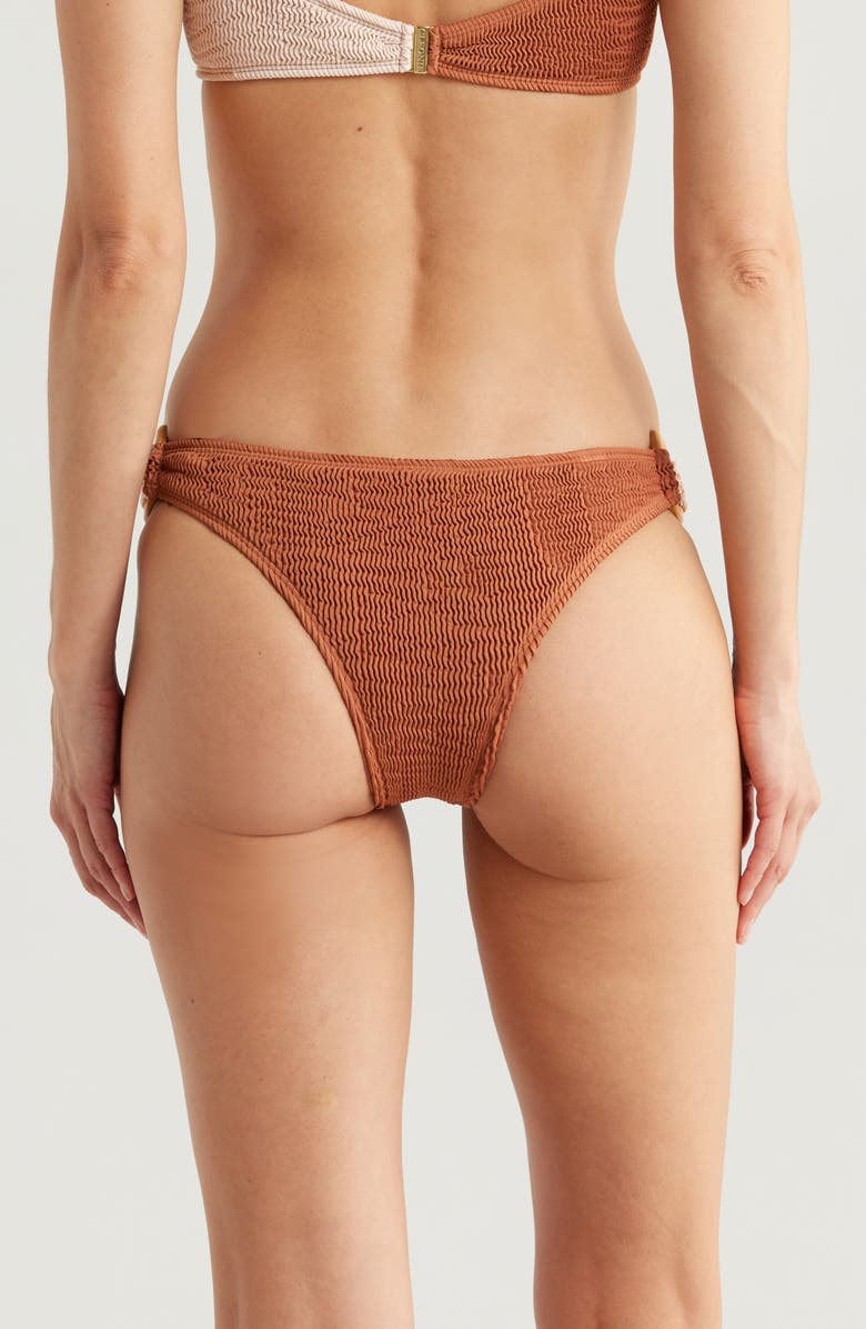 CLEONIE Ripple O-Ring Bikini Bottoms, Alternate, color, Espresso Shell