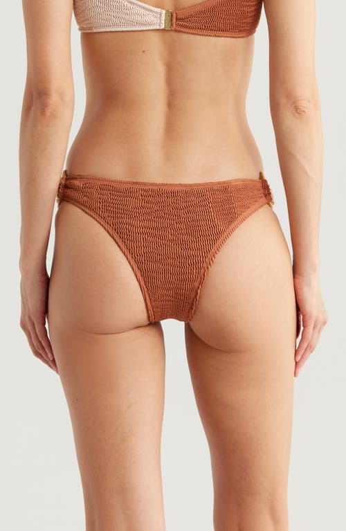 Cleonie Ripple O-ring Bikini Bottoms In Espresso Shell