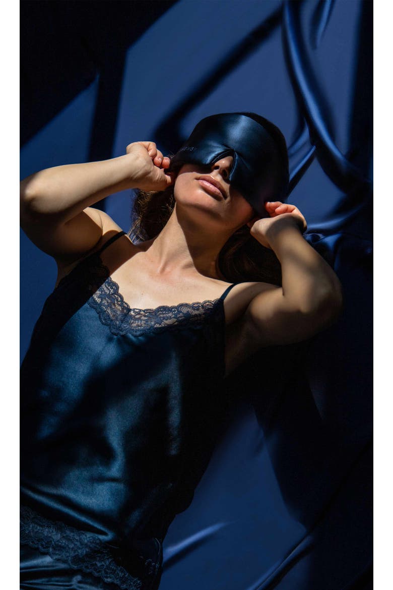 Silk Sleep Mask, Alternate, color, Midnight Blue