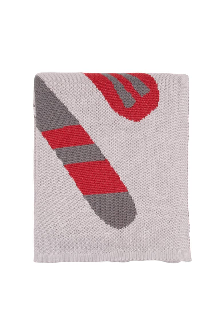 Ski Pattern Indoor and Outdoor Knit Throw Blanket, Main, color, Red