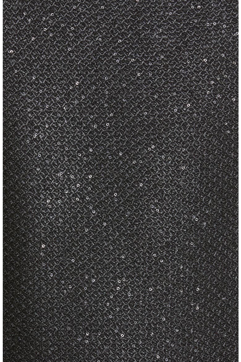 Sequin Knit Three Quarter Jacket, Alternate, color, BLACK