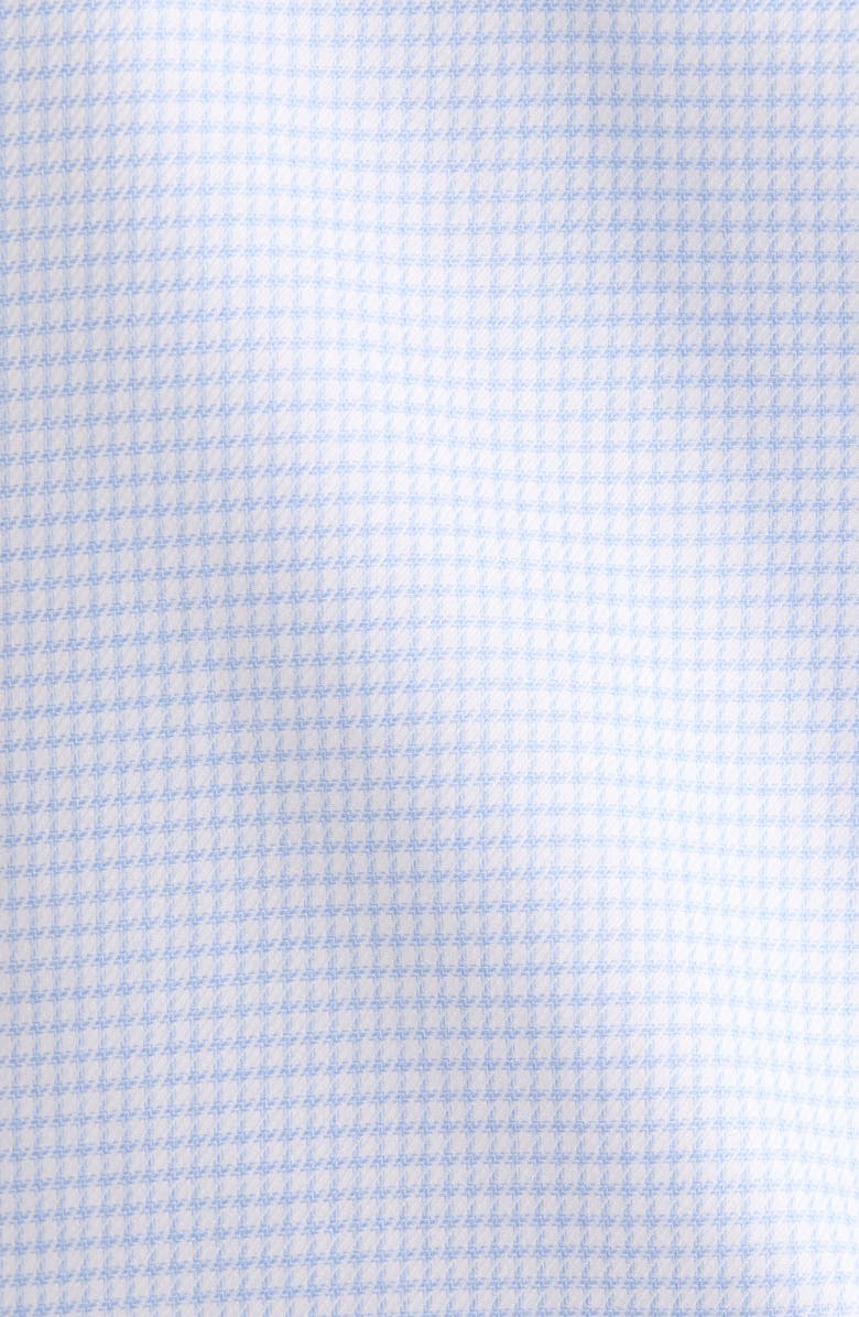 Nordstrom Trim Fit Microcheck Premium Non Iron Cotton Button-Up Shirt, Alternate, color, Blue Stag Texture