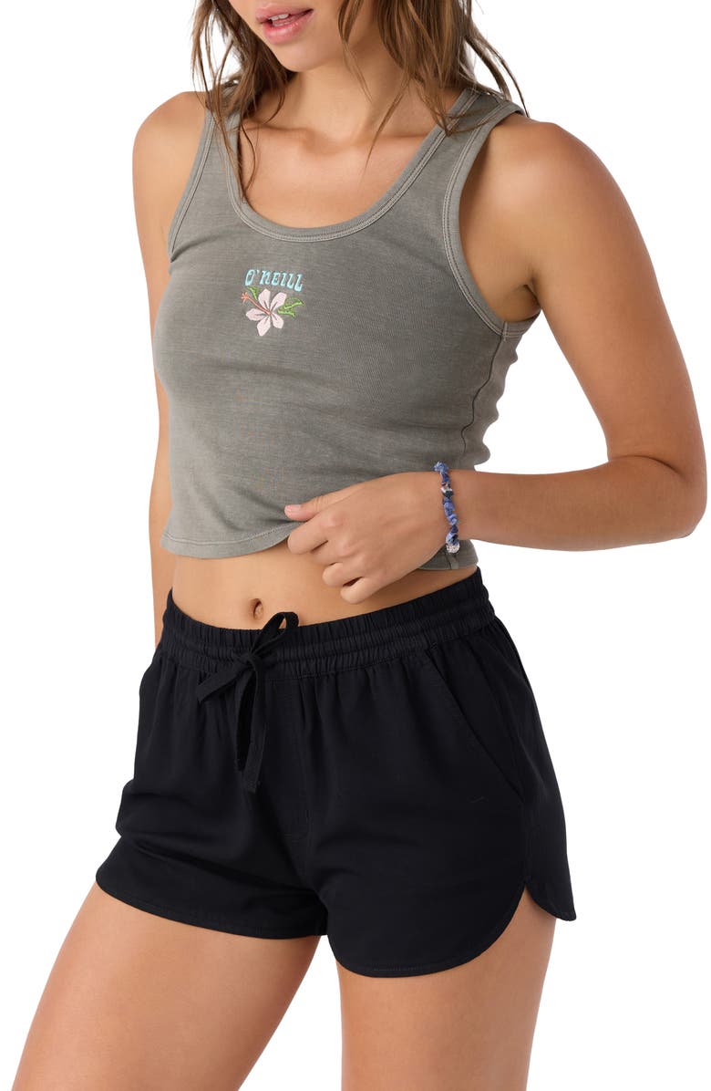 O'Neill First Bloom Embroidered Crop Tank, Alternate, color, 