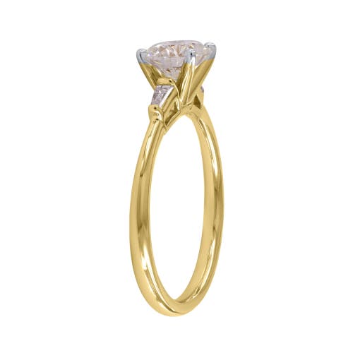 Luvmyjewelry Piper 14k Yellow Gold Round Cut Lab Grown Diamond Tapered Baguettes Engagement Ring