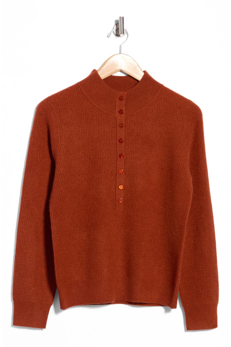 Mock Neck Cashmere Sweater, Main, color, DEEP SPICE