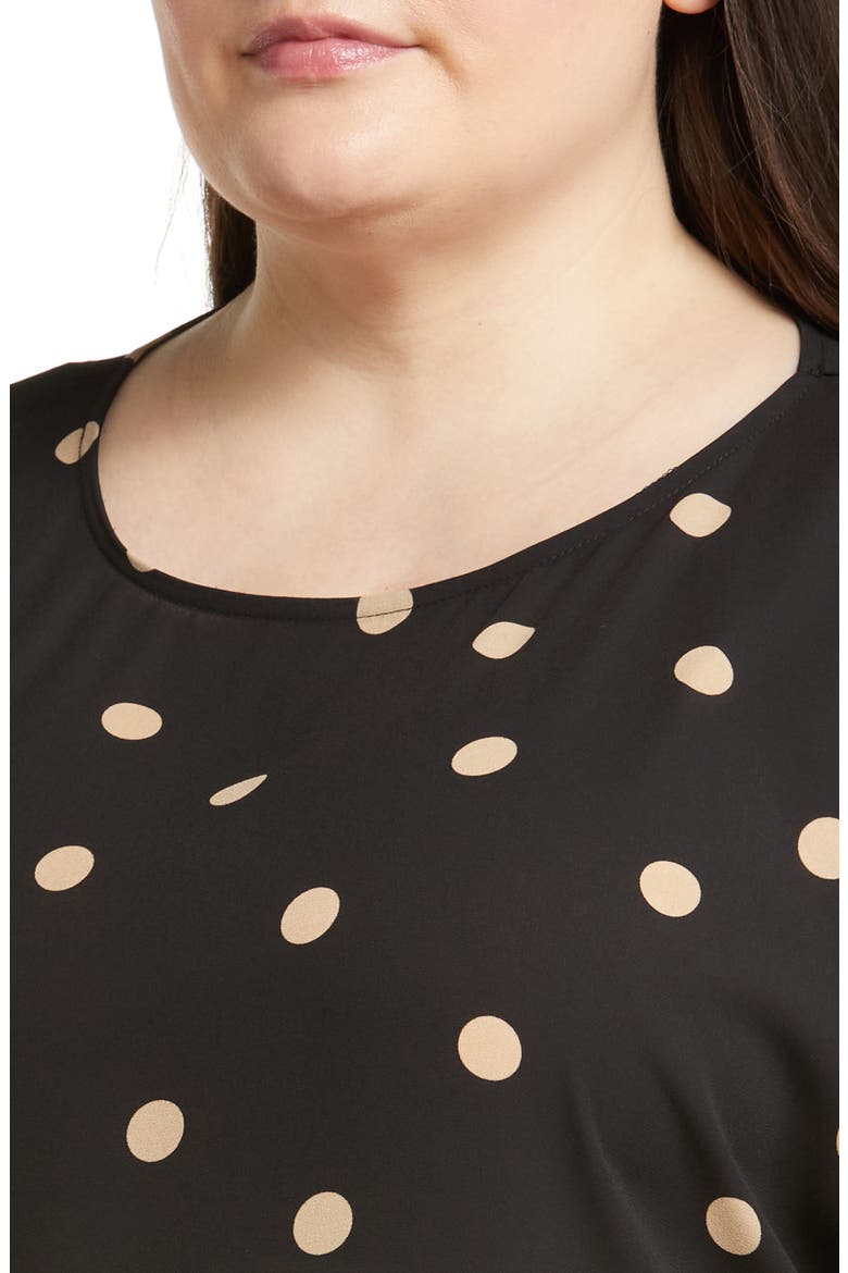 Polka Dot Blouse, Alternate, color, ANNE BLACK/ LATTE