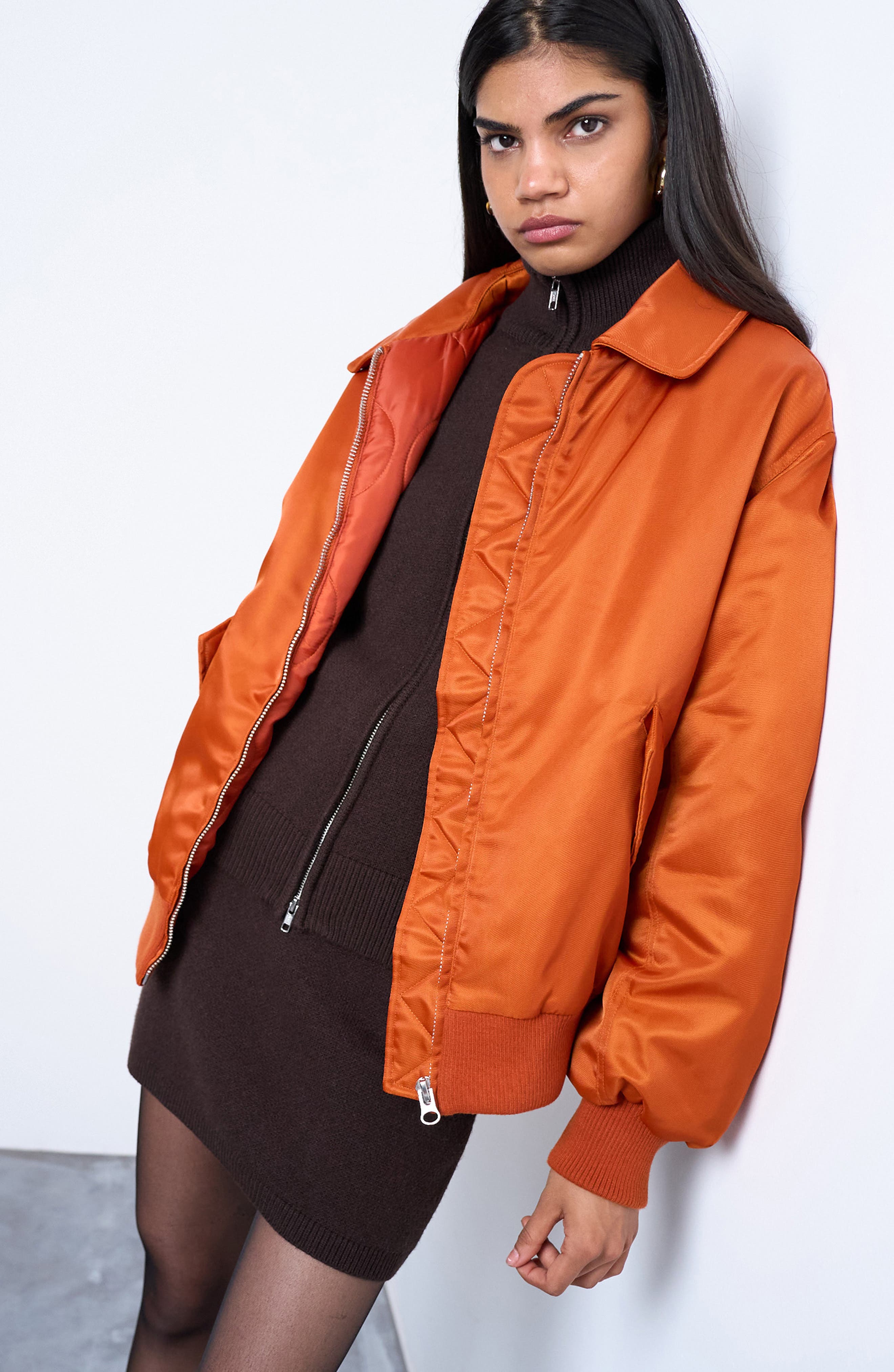 Topshop Nylon Bomber Jacket