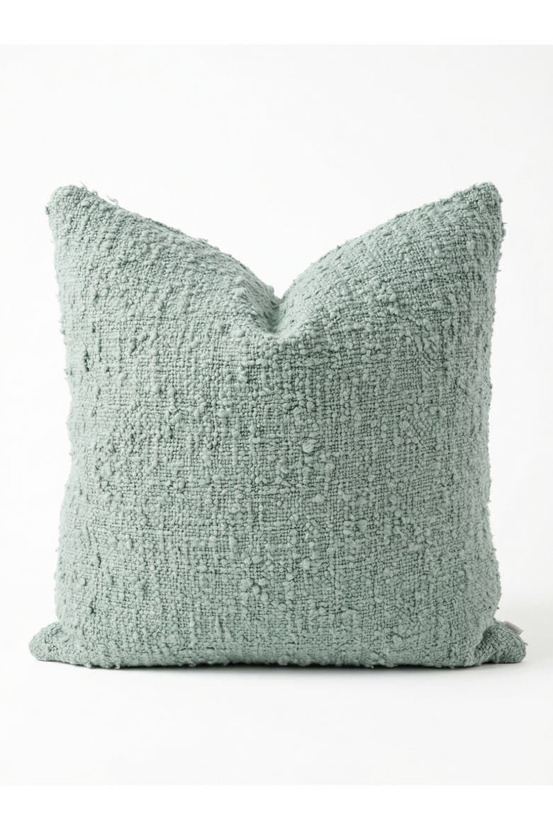 Cozy Cotton Boucle Pillow with Down Alternative Insert, Main, color, Aqua