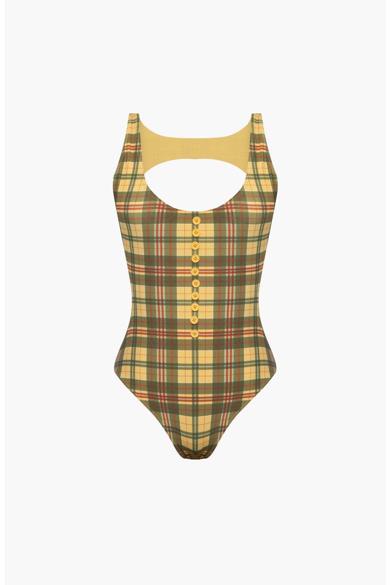 Button One Piece, Main, color, Yellow Green Plaid