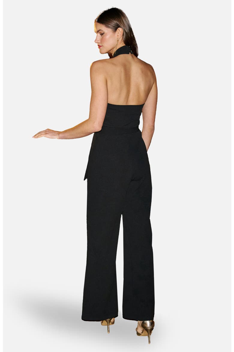 Halter Neck Wide Leg Jumpsuit, Alternate, color, Black