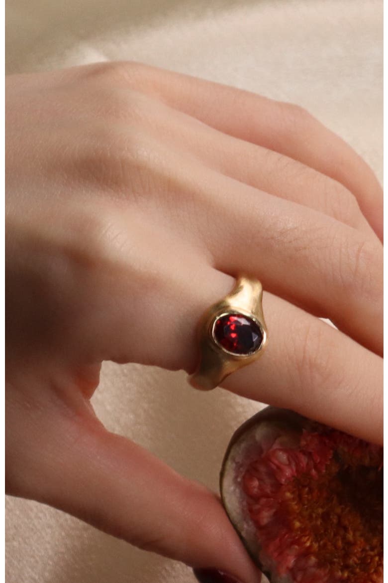 Fig Ring, Alternate, color, Red & Gold