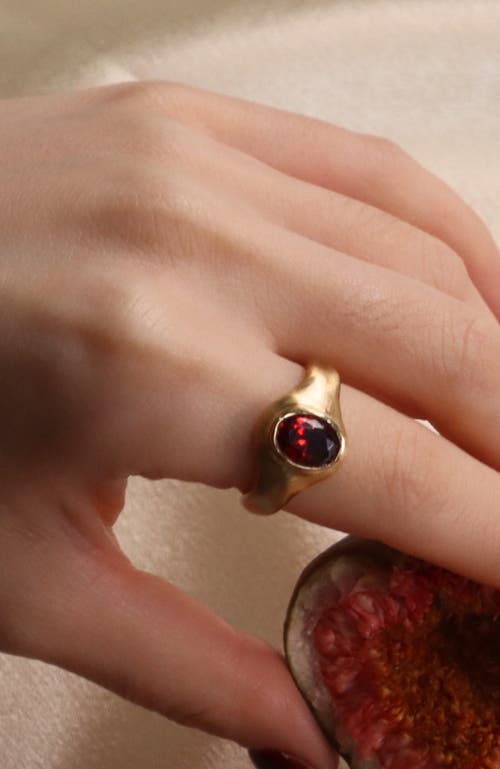 Rc Retro Chic Red Fig Ring In Gold