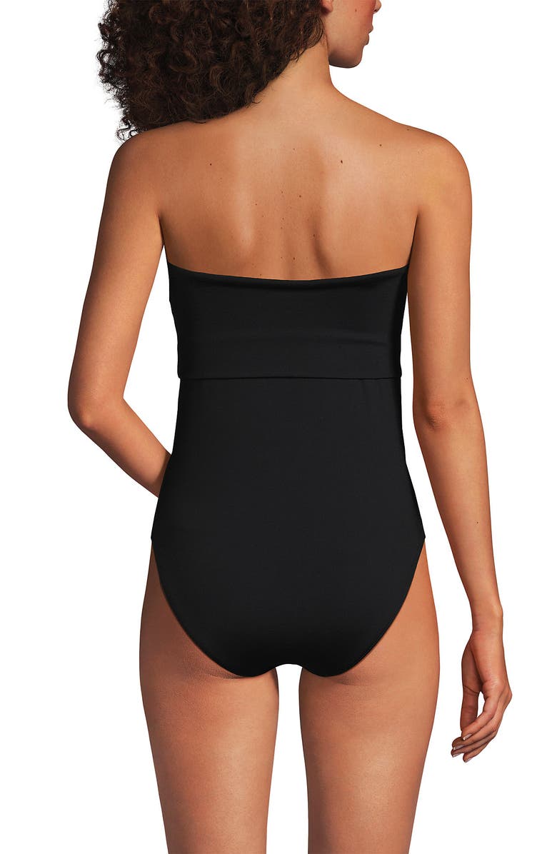 Lands' End Bandeau Cut Out One Piece, Alternate, color, Black