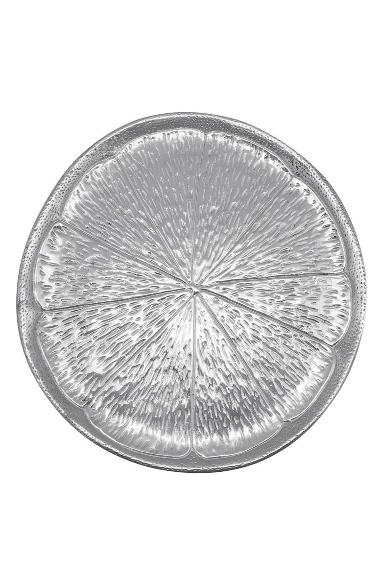 Mariposa Citrus Slice Serving Platter, Main, color, Silver