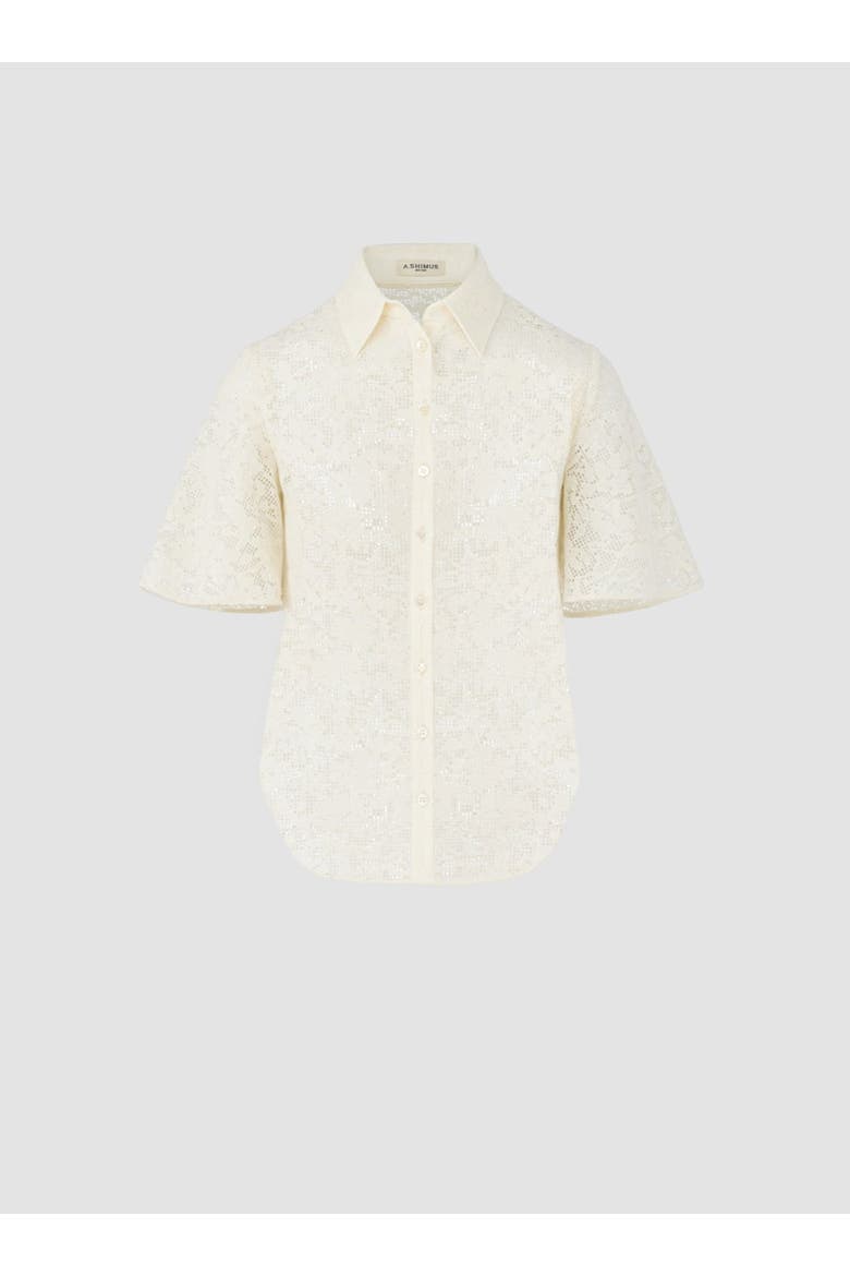 Organic Cotton Lace Shirt, Alternate, color, Off-white
