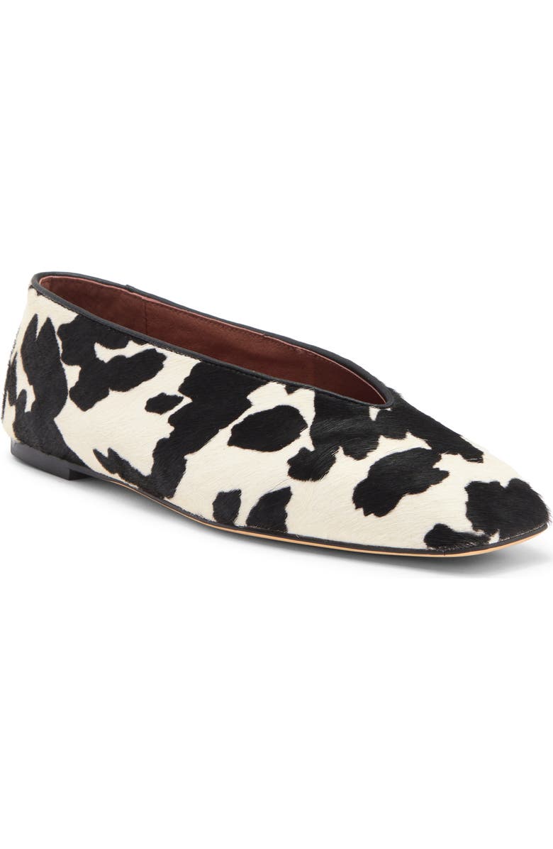 Tony Bianco Bayley Genuine Calf Hair Ballet Flat, Main, color, Black/ White Pony