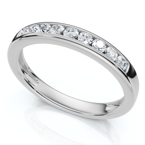 Bliss Diamond 1/4ct Diamond Channel Set Wedding Stackable Band 14k Gold Or Platinum Lab Grown In Silver