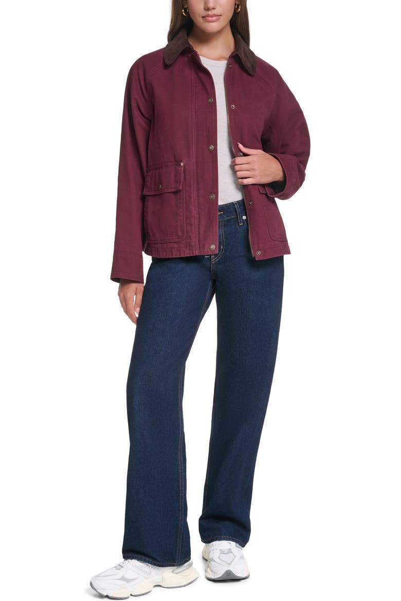 Shorty Barn Coat, Alternate, color, BURGUNDY