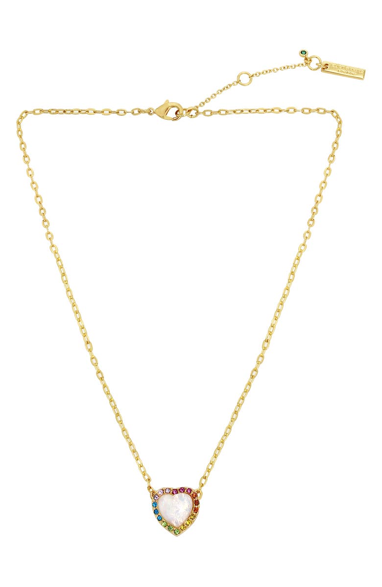 Kurt Geiger London Opal Heart Halo Pendant Necklace, Main, color,