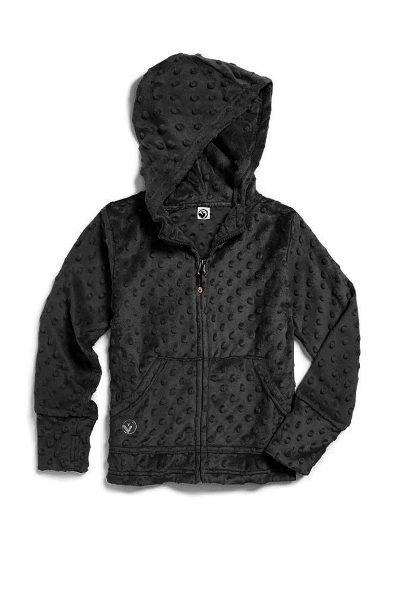 Limeapple Minky Bubble Zip Hoodie - Tie Dye, Alternate, color, Black