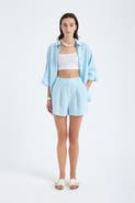 Monlicia Reve 100% Linen Relaxed Fit High-Waist Shorts