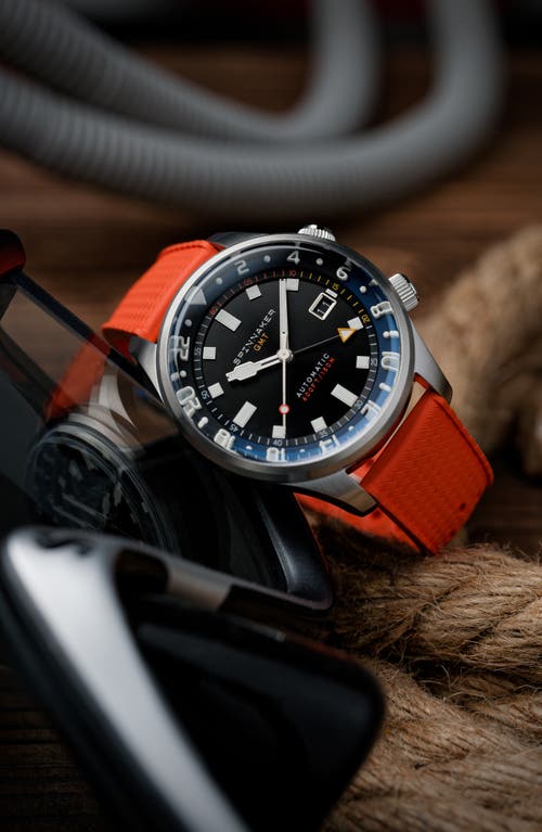 Spinnaker Bradner Gmt Automatic Bracelet Watch, 42mm In Black