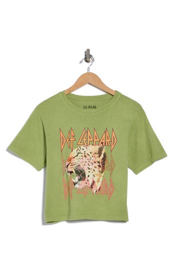 Philcos Def Leppard Growl Cotton Graphic T-shirt In Green
