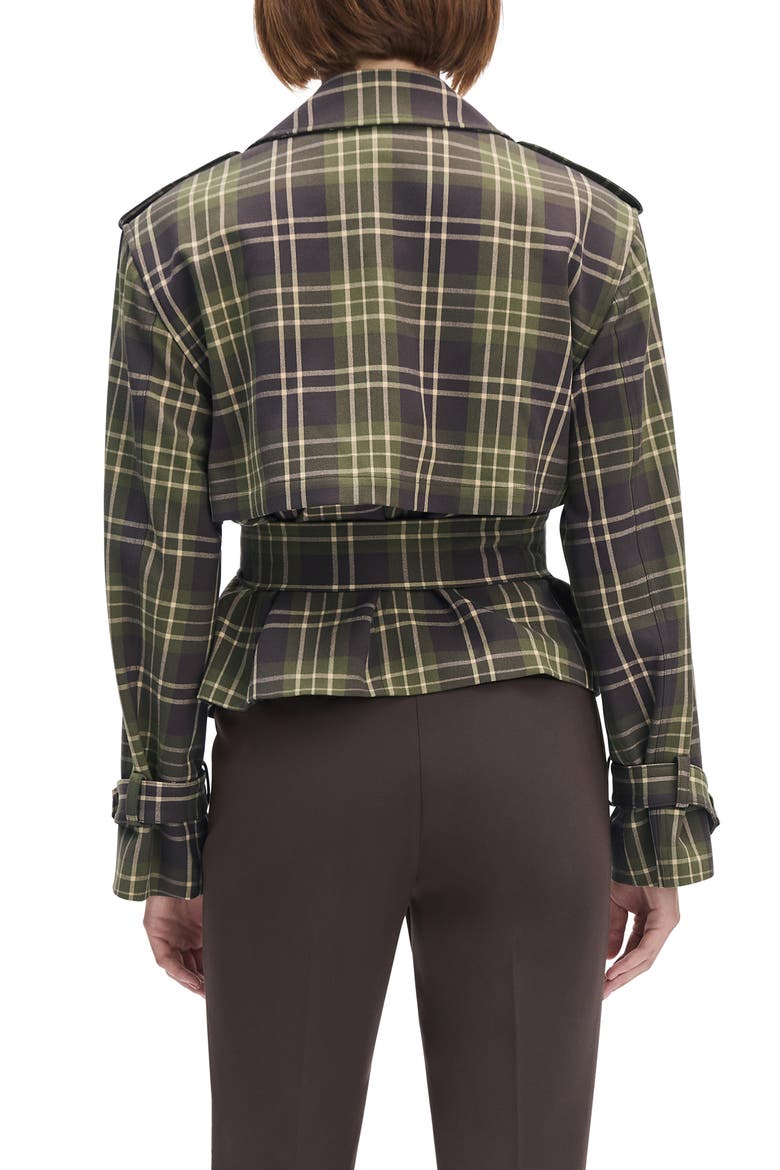 The Cropped Charles Plaid Trench Coat, Alternate, color, COUNTRYSIDE PLAID