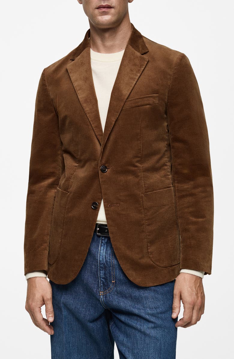 MANGO Slim Fit Corduroy Blazer, Main, color, 