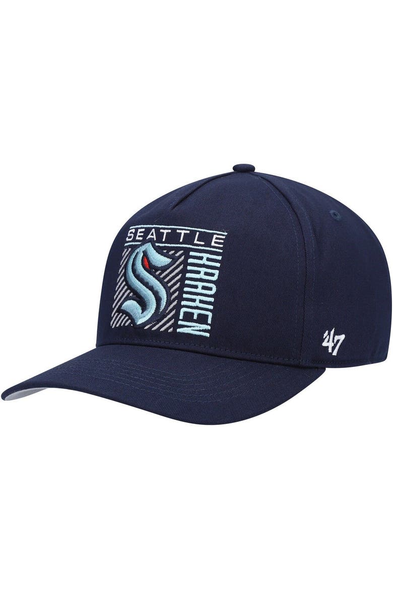 Men's '47 Deep Sea Blue Seattle Kraken Reflex Hitch Snapback Hat, Main, color, Navy