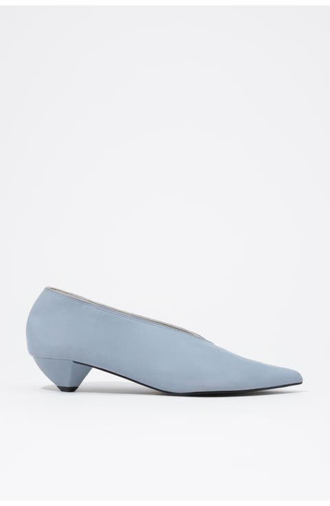 Suede Low Heel Court Shoe