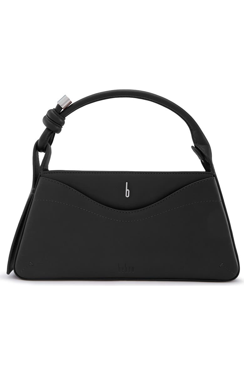 behno Melina Leather Crossbody Satchel, Main, color, Black