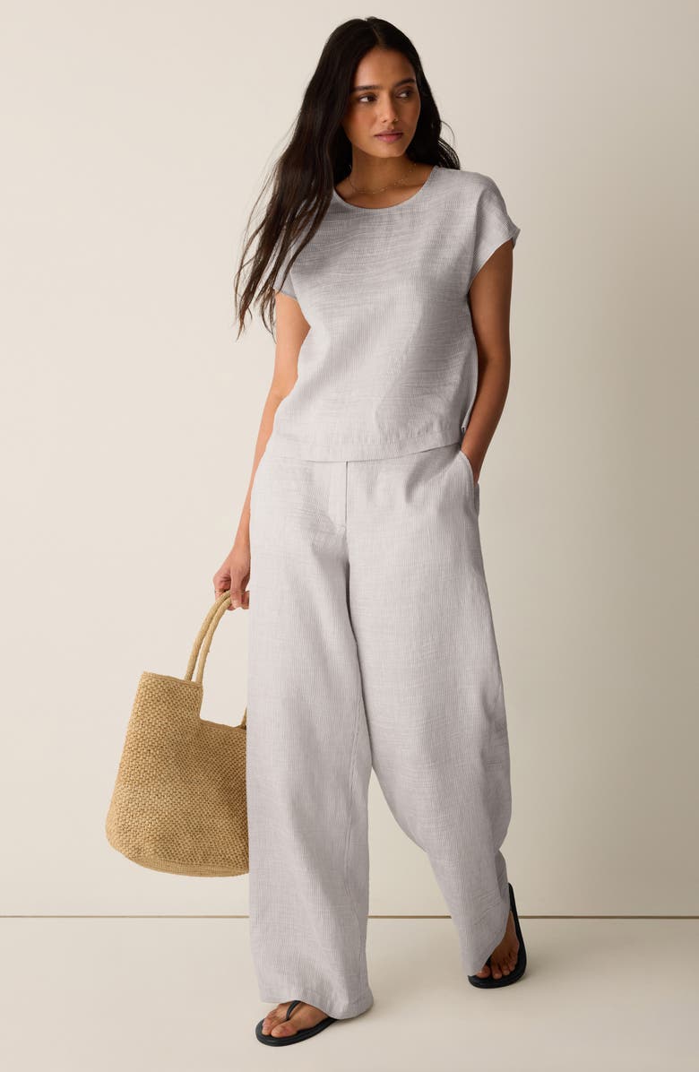 Eileen Fisher Linen Blend Square Top, Alternate, color, Wheat