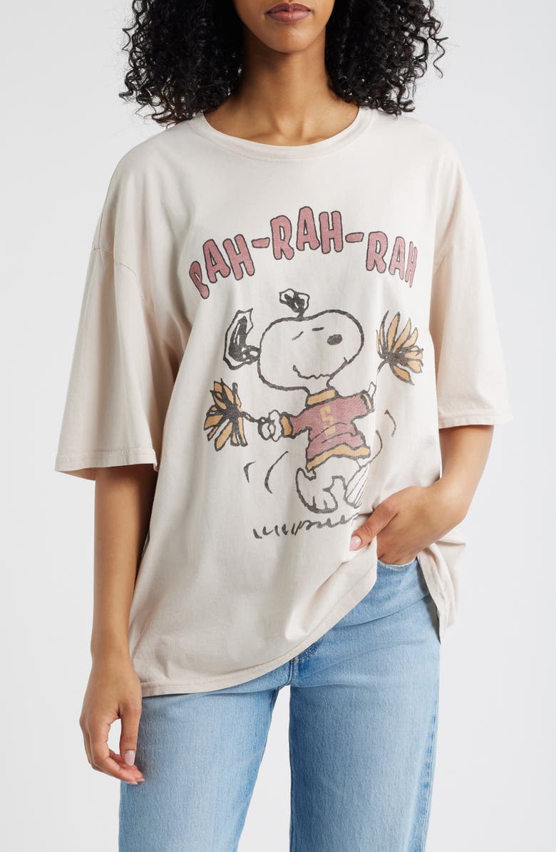 Junk Food Peanuts<sup>®</sup> Snoopy Oversize Cotton Graphic T-Shirt, Main, color, Tofu