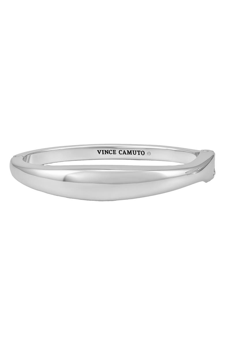 Vince Camuto Hinged Bangle Bracelet, Alternate, color, Silver Tone