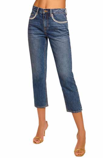 Ramy Brook Joy Embroidered Detail Crop Jeans