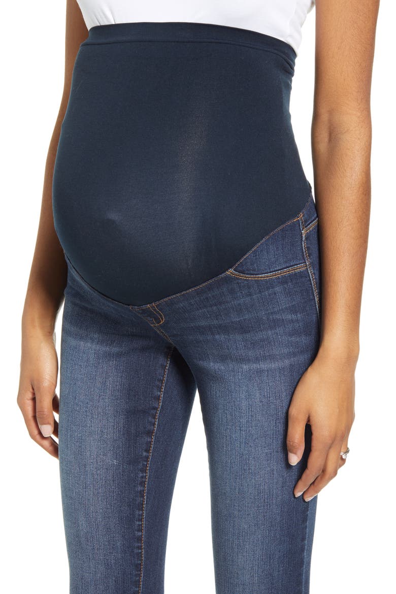 Fray Ankle Skinny Maternity Jeans, Alternate, color, LENNOX