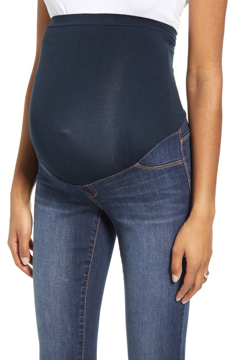 1822 Denim Fray Ankle Skinny Maternity Jeans, Alternate, color,