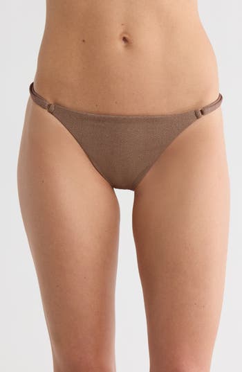 Vitamin A ® Moss Adjustable Side String Bikini Bottoms In Brown