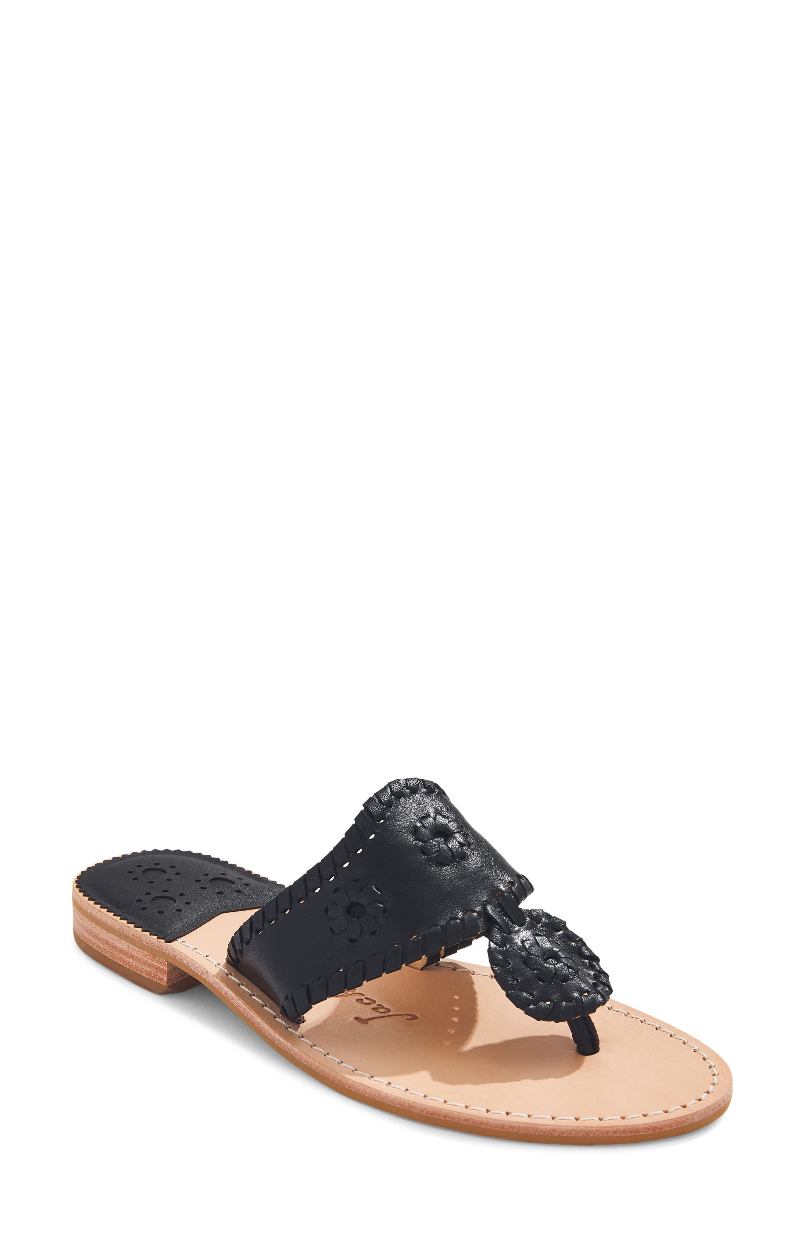 Jack Rogers Jacks Flat Sandal, Main, color, Black/ Black