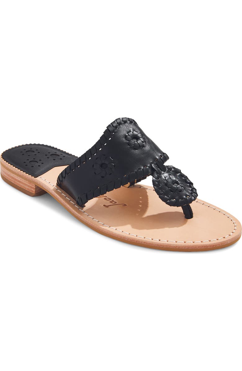 Jack Rogers Jacks Flat Sandal, Main, color, Black/ Black