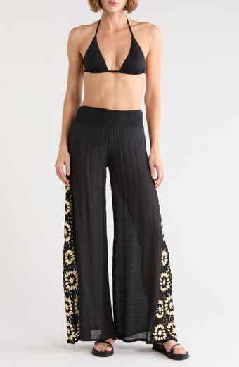 Elan Crochet Side Panel Cover-Up Pants