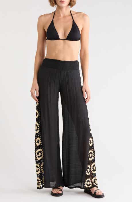 Elan Crochet Side Panel Cover-Up Pants