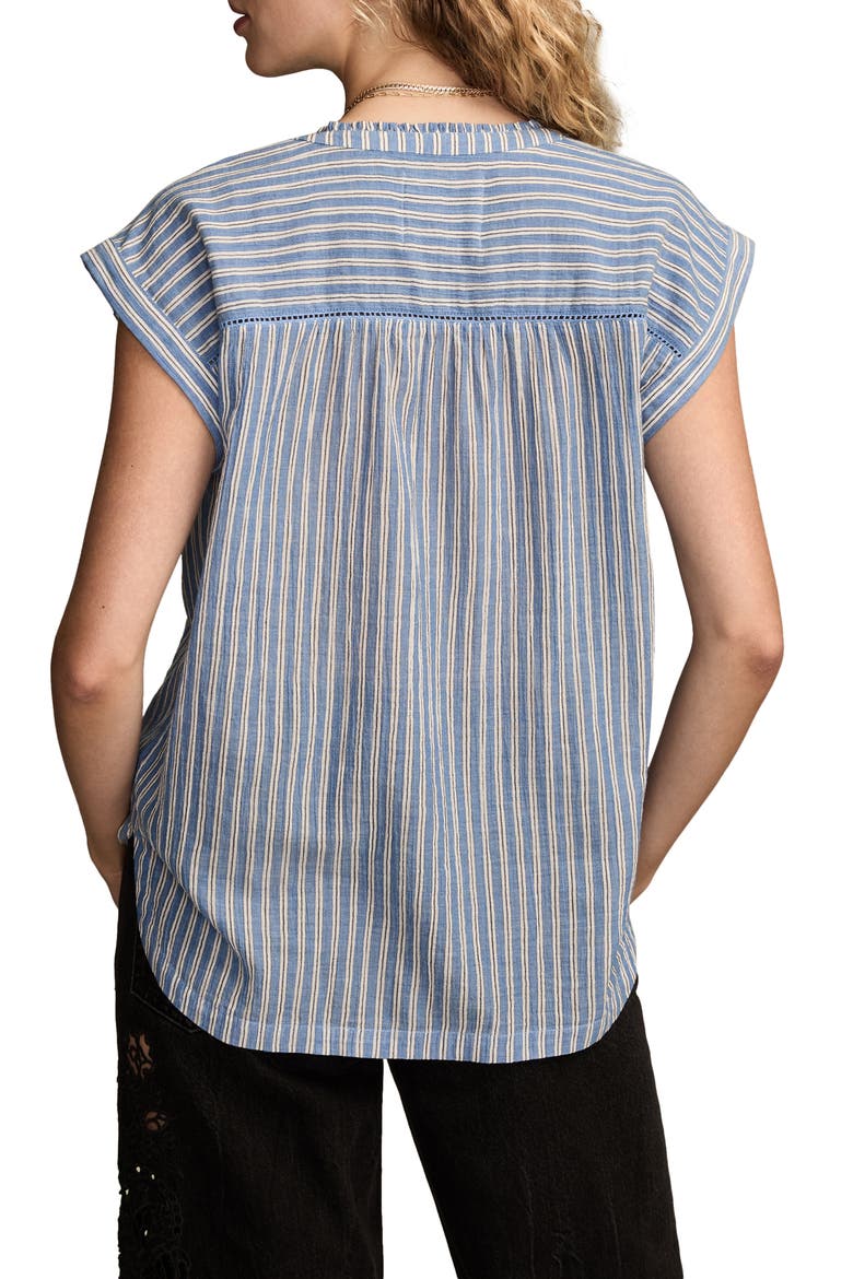 Ruffle Dolman Sleeve Shirt, Alternate, color, BLUE STRIPE