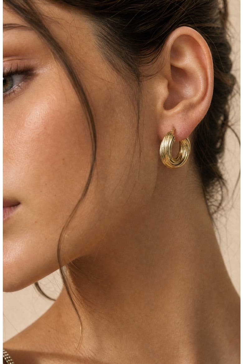 The Regence Hoop Earrings, Alternate, color, GOLD