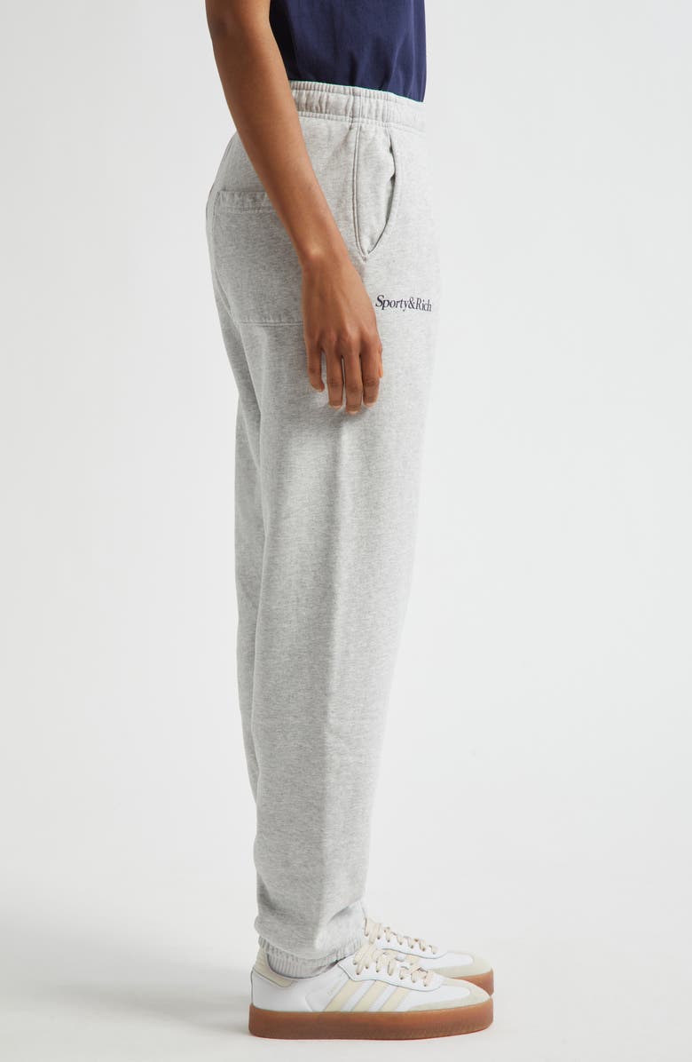 Sporty & Rich UCLA Crest Fleece Graphic Sweatpants, Alternate, color, Heather Gray