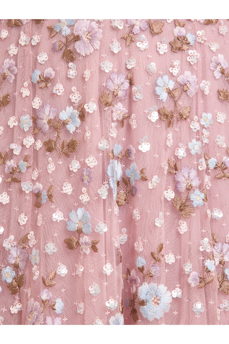 Dahlia Ditsy Ankle Gown, Alternate, color, Misty Lilac/Multi