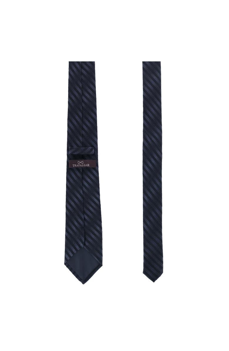 Trafalgar Nathanial Regal Patterned Diagonal Line Silk Business Necktie, Alternate, color, Black