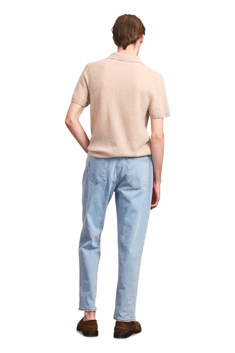 Lightweight Cashmere Short Sleeve Polo, Alternate, color, Oat