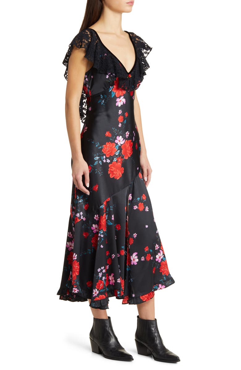 Free People Warm Hearts Lace & Satin Maxi Dress, Alternate, color, 